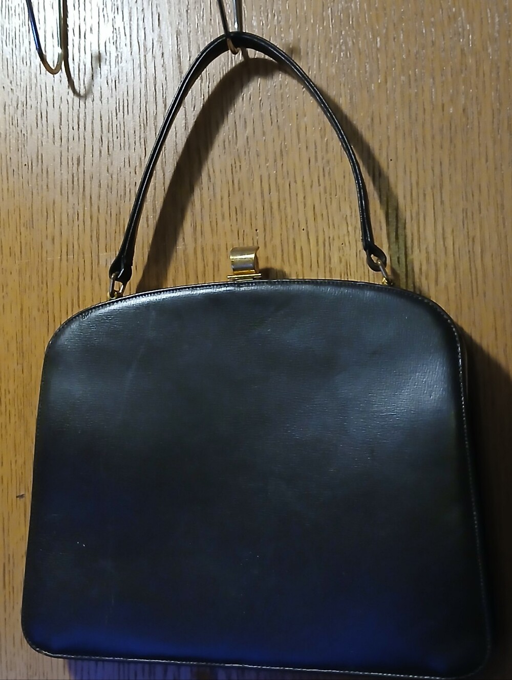 Vintage Mid-Century Dark Brown Top-Handle Handbag by Block